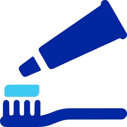Icon of a toothbrush and toothpaste