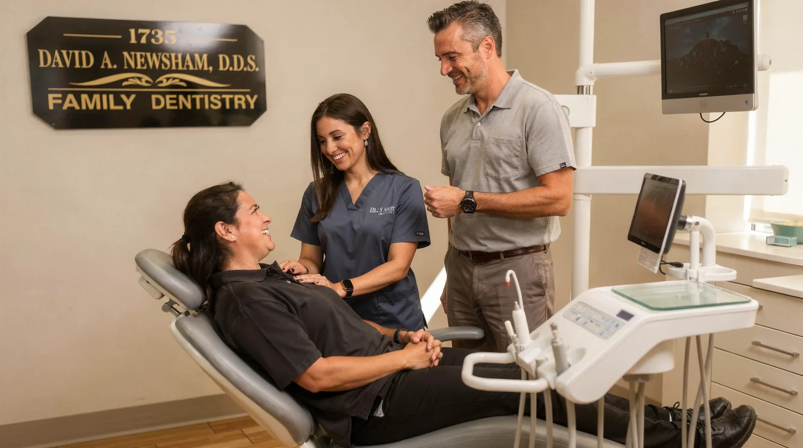 A calm, patient-centered environment with clear communication and paced treatment helps reduce dental stress
