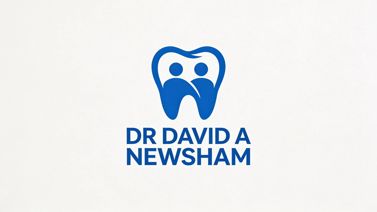 Blue logo featuring two figures inside a tooth shape with "DR DAVID A NEWSHAM" text